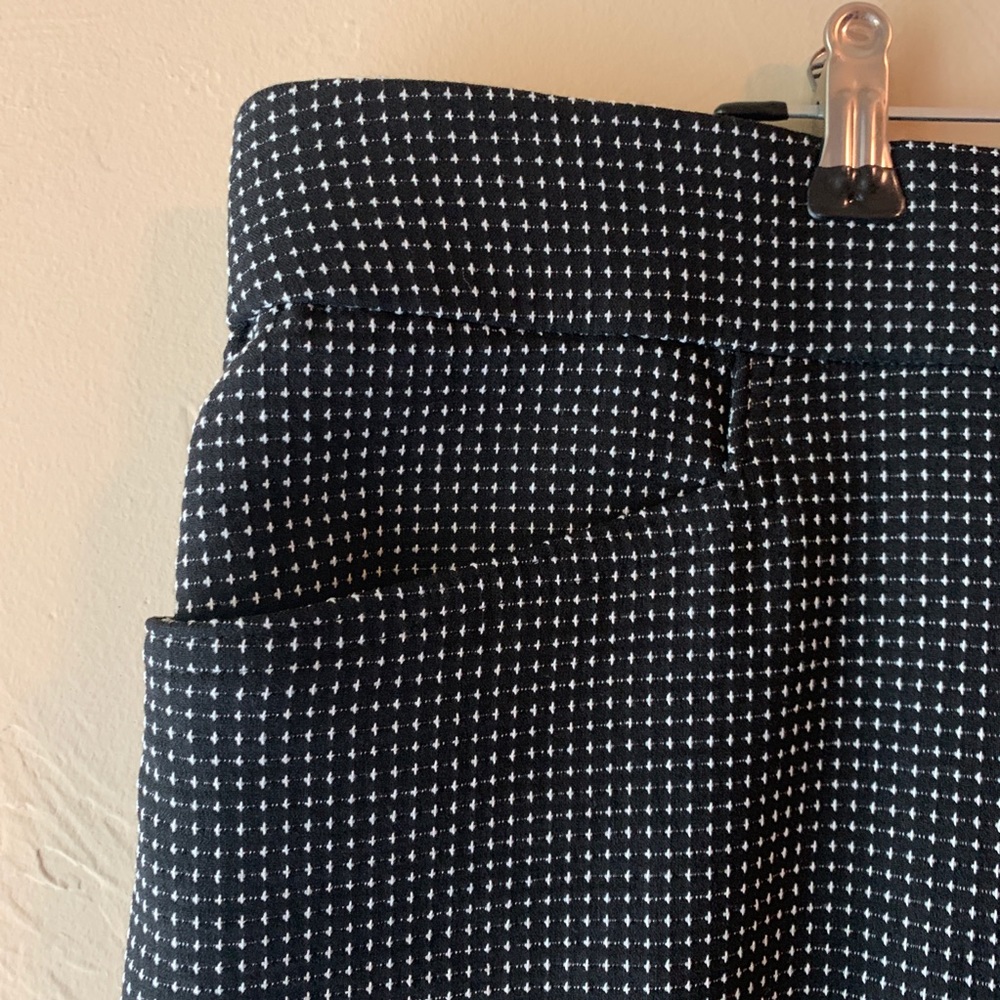 Black Work Pant with Tiny White Cross Embroidery